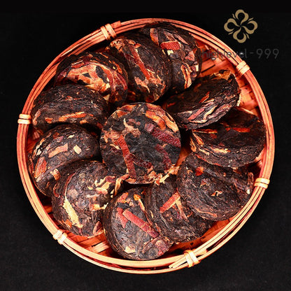 50g Dry Stored Chenpi Ripe Puer Tea Cake Yunnan Mountain Grown Tea