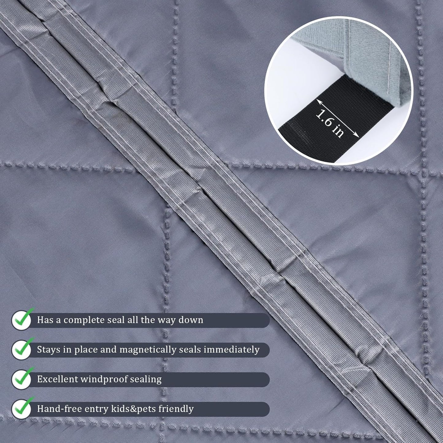 Magnetic Thermal Insulated Door Curtain, Thermal Door Cover for Winter,Magnetic