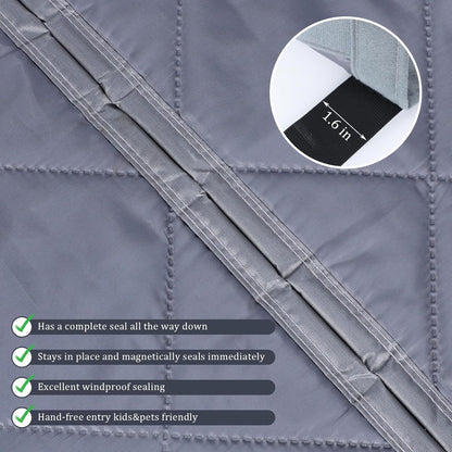 Magnetic Thermal Insulated Door Curtain, Thermal Door Cover for Winter,Magnetic