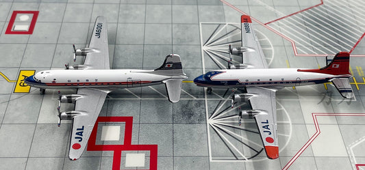 2PCS 1:400 JAPAN AIRLINES JAL DC-4 Passenger Airplane Diecast Aircraft Model