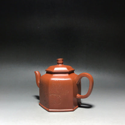 Chinese Yixing Zisha Clay Handmade Exquisite Teapot（六方金钟 底款：顾景舟）