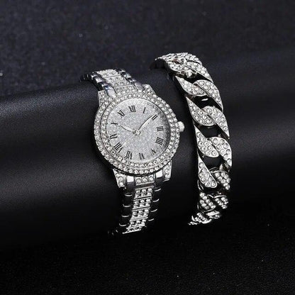Reloj De Cuarzo Con Diamantes Para Mujer Pulsera Elegante Femenina De Marca Lujo