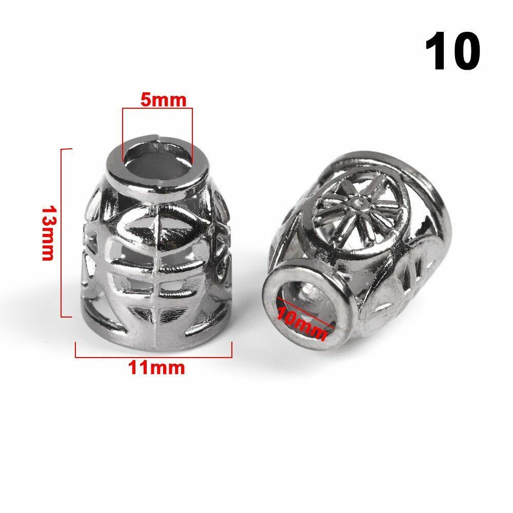 10pcs Metal Charms Buckles Paracord Beads Bracelet Survival Tool Knife Wristband