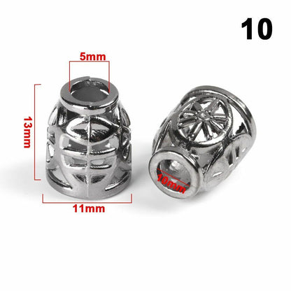 10pcs Metal Charms Buckles Paracord Beads Bracelet Survival Tool Knife Wristband