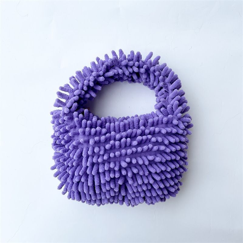 Winter Handbag Plush Shoulder Bags Soft Handbag Mop Plush Traveling Purse 1 PC
