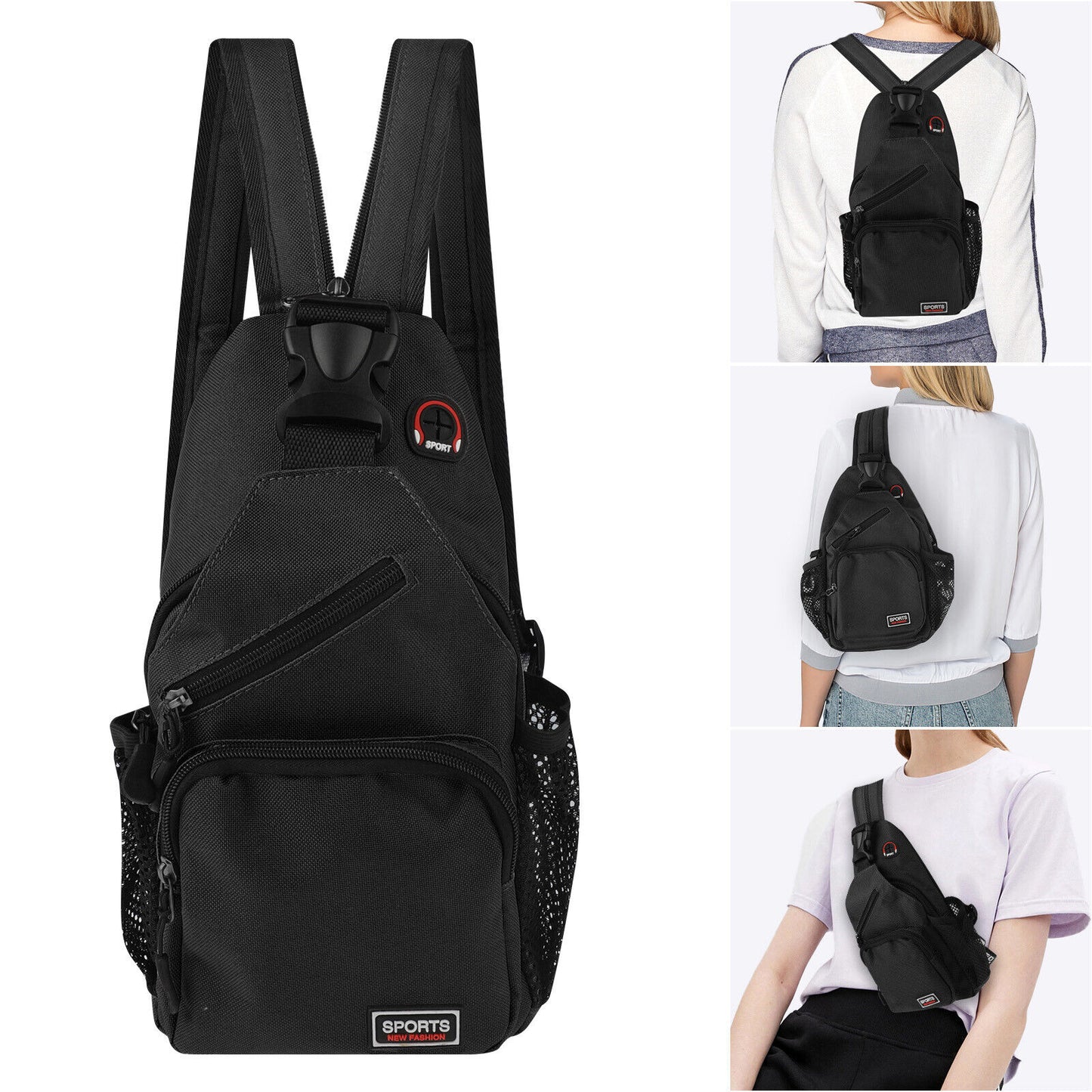 Women Outdoor Chest Pack Sport Shoulder Sling Backpack Crossbody Bag Waterproof