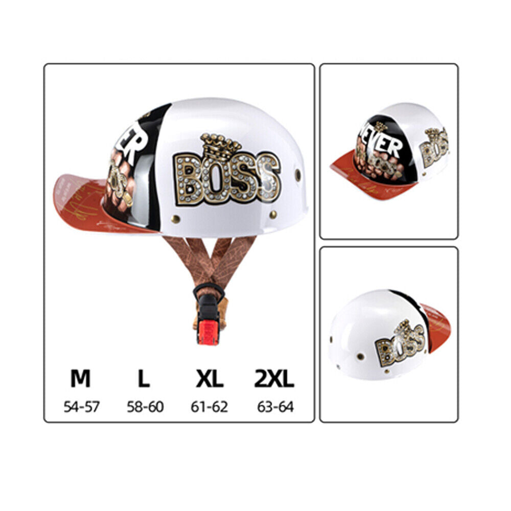 Motorcycle Half Helmet Open Face Motorcycle Half Helmet Retro Baseball Cap