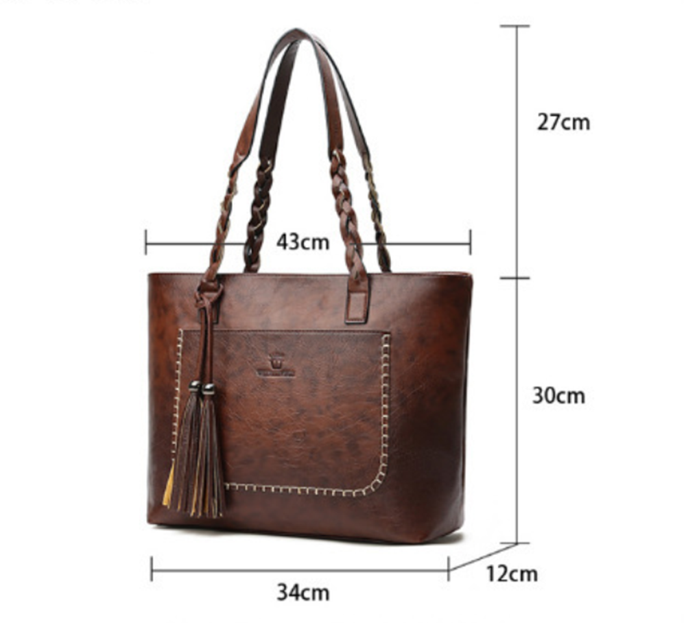 Women Fashion Faux Leather Handbags Tote Shoulder Bag Messenger Crossbody Purse