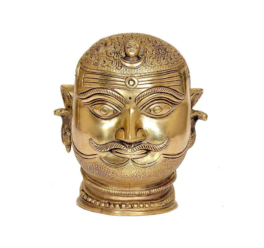 Hindu God Lord Brass Shiva Shiv Head Statue Idol for Home Decor Temple Figurine