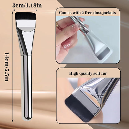 4PCS Flat Foundation Brush Set - Ultra Thin Blade for Liquid Makeup Blending