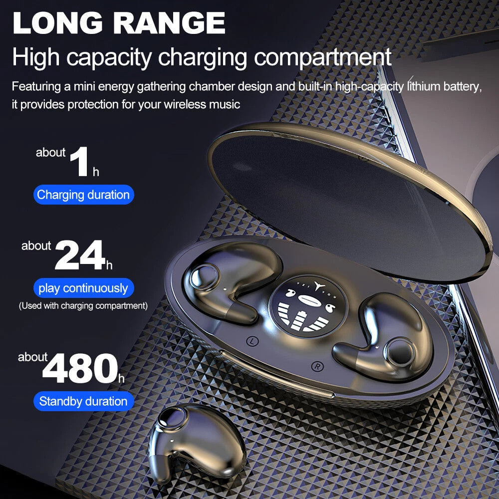Invisible Sleep Wireless Earphone Bluetooth 5.3 Headphones Hidden Earbuds LOT