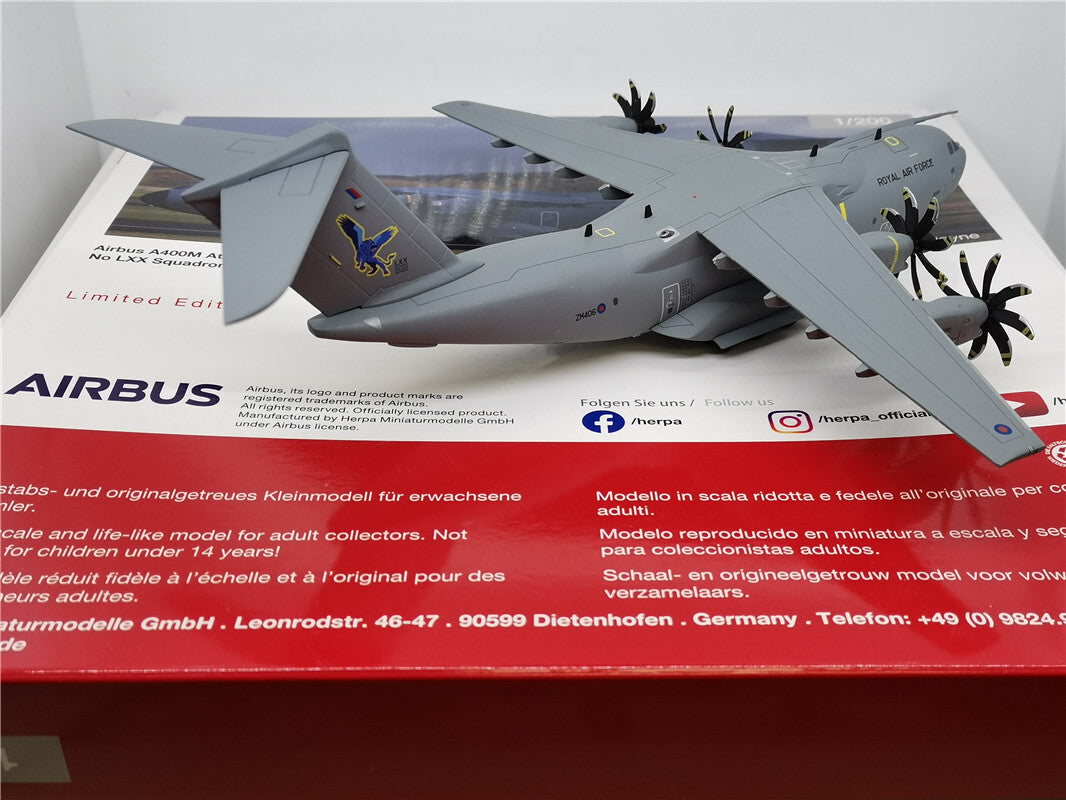 1:200 Herpa A400M Atlas No LXX Squadron RAF Brize Norton Aircraft Diecast Model