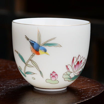 60ml One Cup Fat Mutton Jade Porcelain Kungfu Tea Cup On Sales Ceramic China Cup