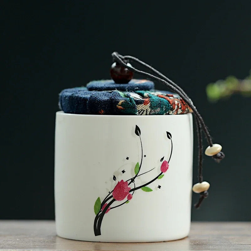 8cm Ceramics Tea Caddy Tieguanyin Storage Tank Portable Travel Tea Box Sealed