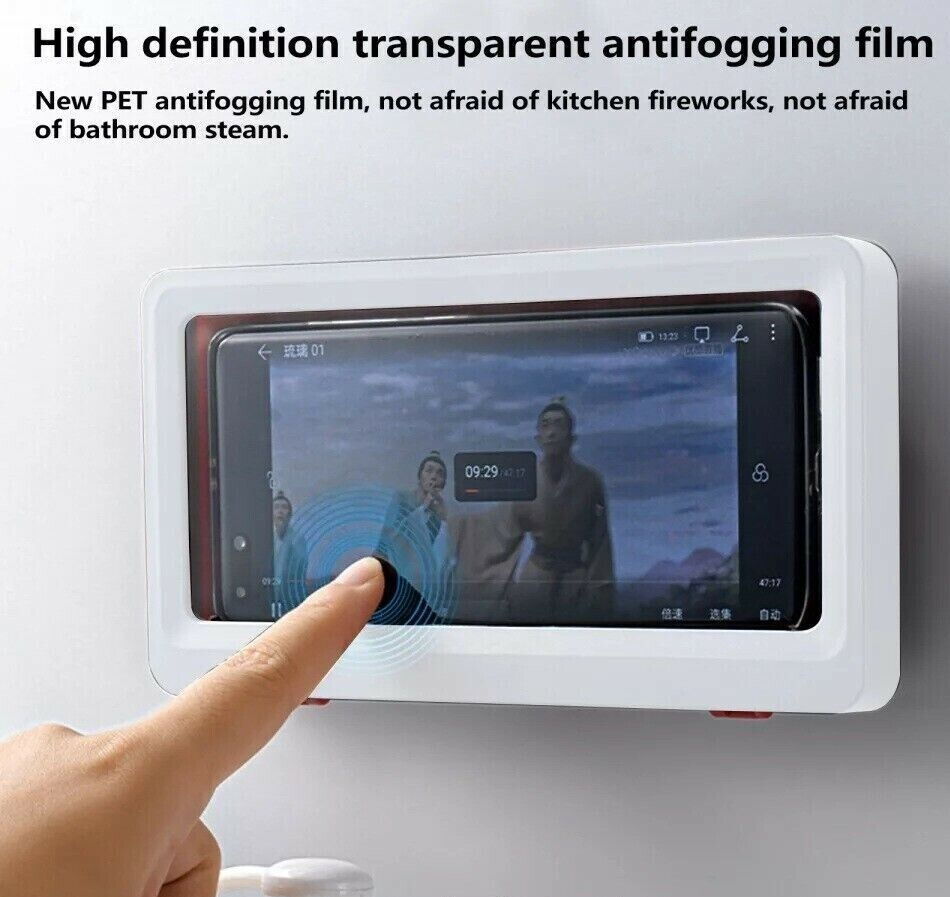 Soporte para Telefono Caja Tactil Impermeable Sujetador de Almacenamiento Pared
