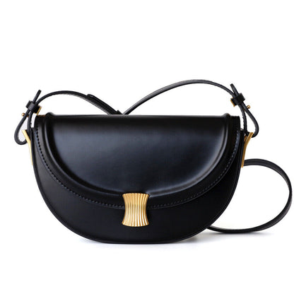 Small Mini Real Leather Flap Saddle Bag Shoulder Purse Clutch Crossbody Fasshion