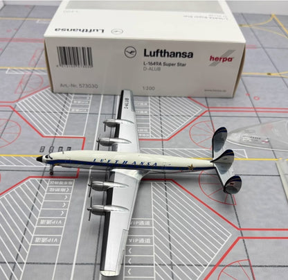 1:200 Herpa Lufthansa Lockheed L-1649A Plane Airplane Diecast Aircraft Model