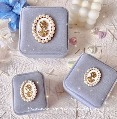 Jewelry Box Vintage Velvet Ring Pendant Bracelet Necklace Display Organizer Gift