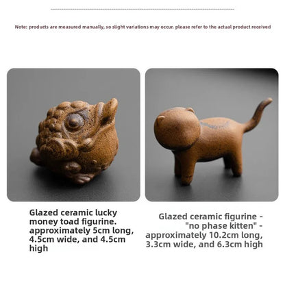 Coarse Pottery Tea Pet Creative Golden Toad Tea Tray Ornament Tea Ceremony