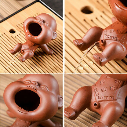 Creative Home Decoration Squirting Water Pee Doll Real Zisha Tea Pet Handmade