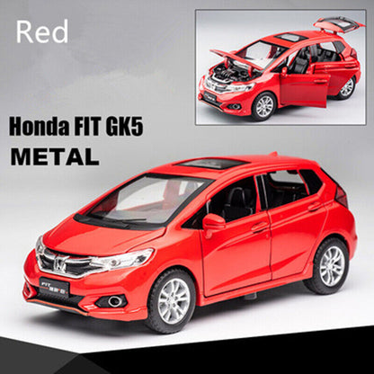 1:28 HONDA Fit GK5 Diecast Model Car Toy Sports Car Vehicle Sounds Lights Gift