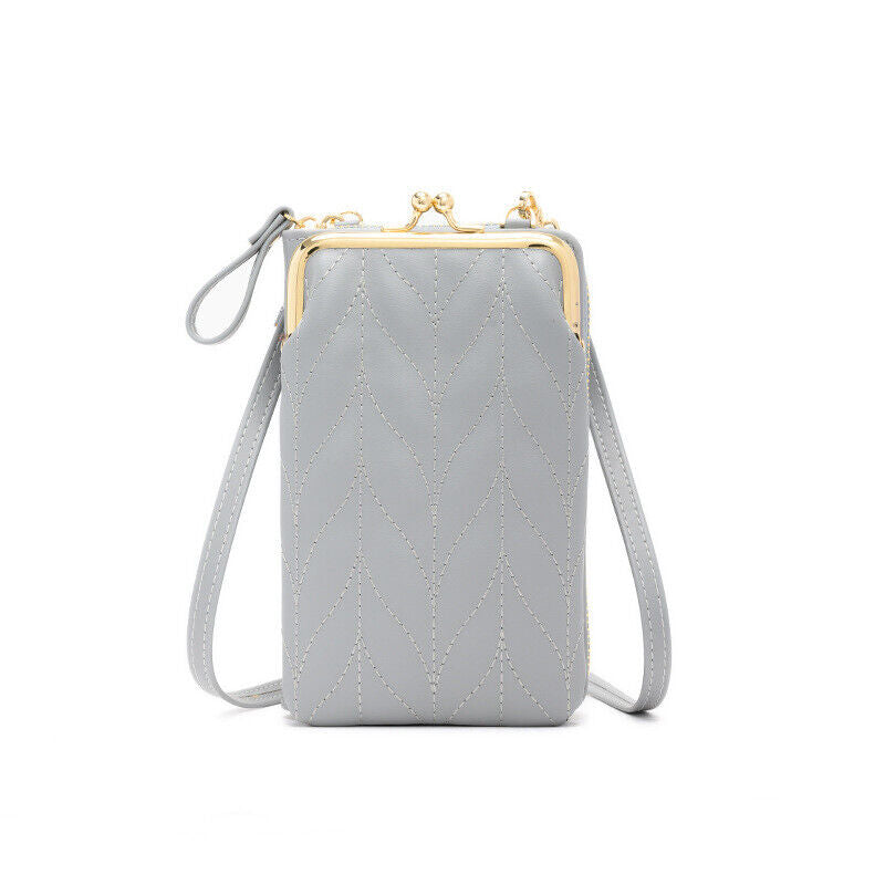 Female Cell Phone Money Bags Ladies Purse Soft Leather Flap Mini Crossbody Bags
