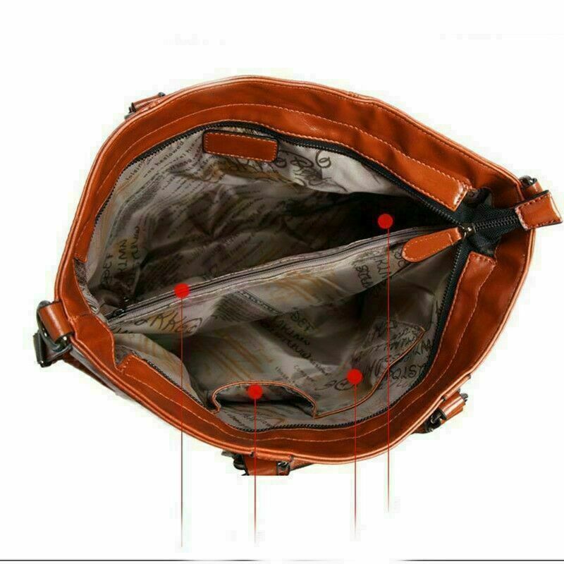 Women's Large Tote Shoulder Handbag Soft Leather Satchel Bag Hobo Purse Brown