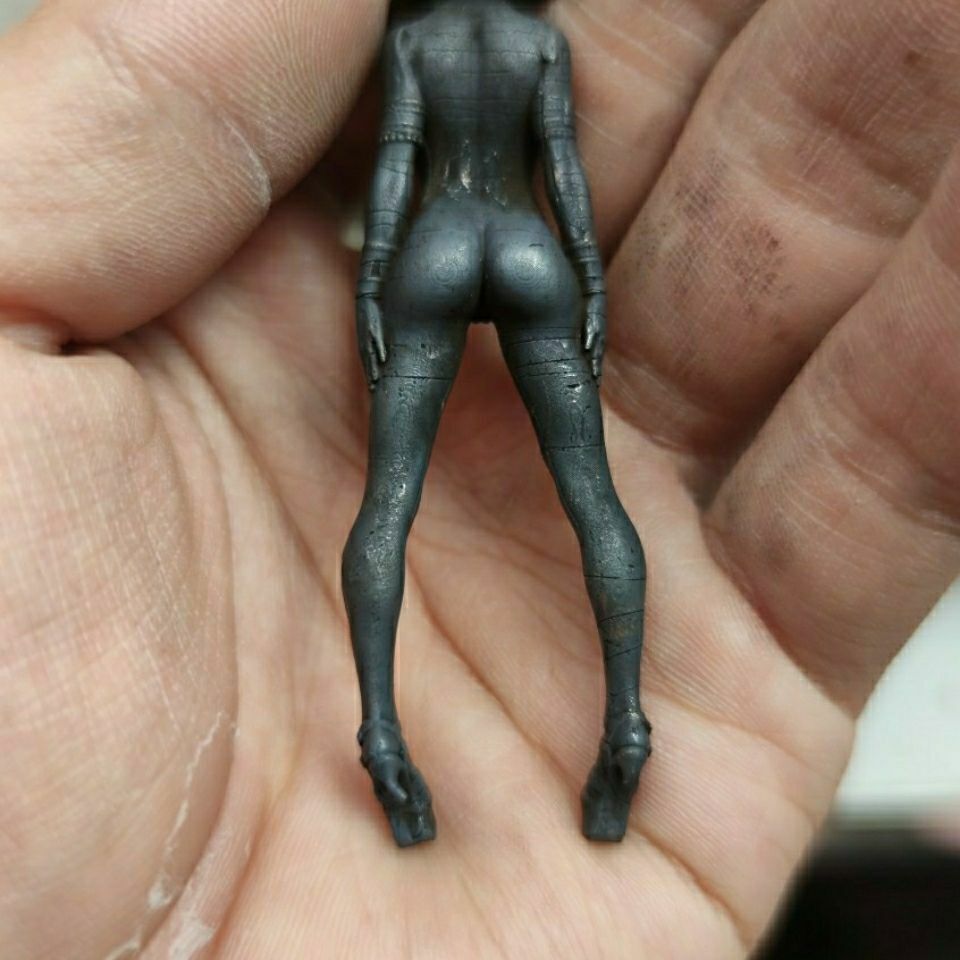 2.1 inch black brass cosmetic nude statue body art decoration
