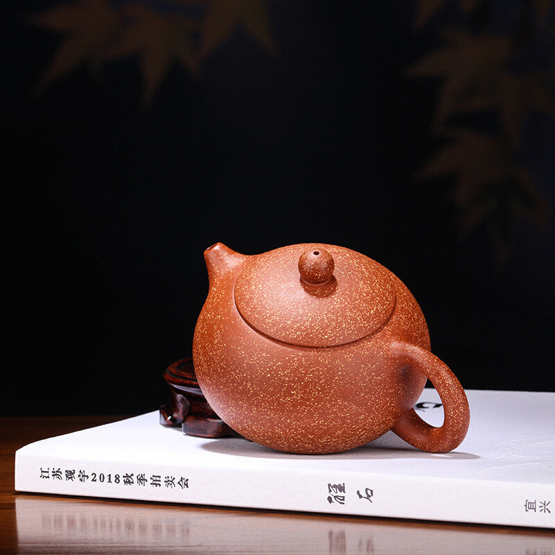 5"Chinese Yixing Zisha Pottery Dragon Blood Sand Clay 240ML Xishi Kung Fu Teapot