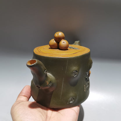 Chinese Yixing Zisha Clay Handmade Exquisite Teapot（树桩壶 底款：蒋蓉）