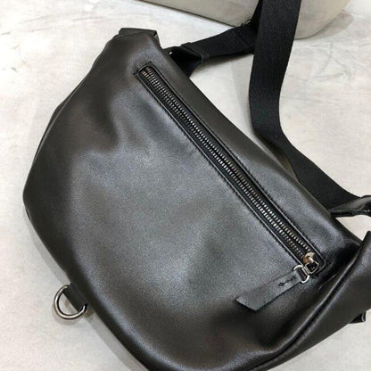 Genuine Leather Chest Shoulder Bag Crossbody Pack Cowhide Shoulder Purse 38*15CM