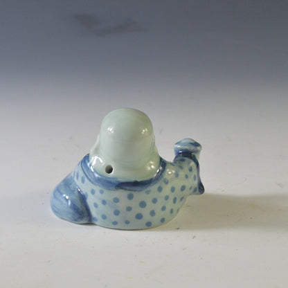 Chinese Blue White Porcelain Hand Painting Maitreya Buddha Water-drop Crafts