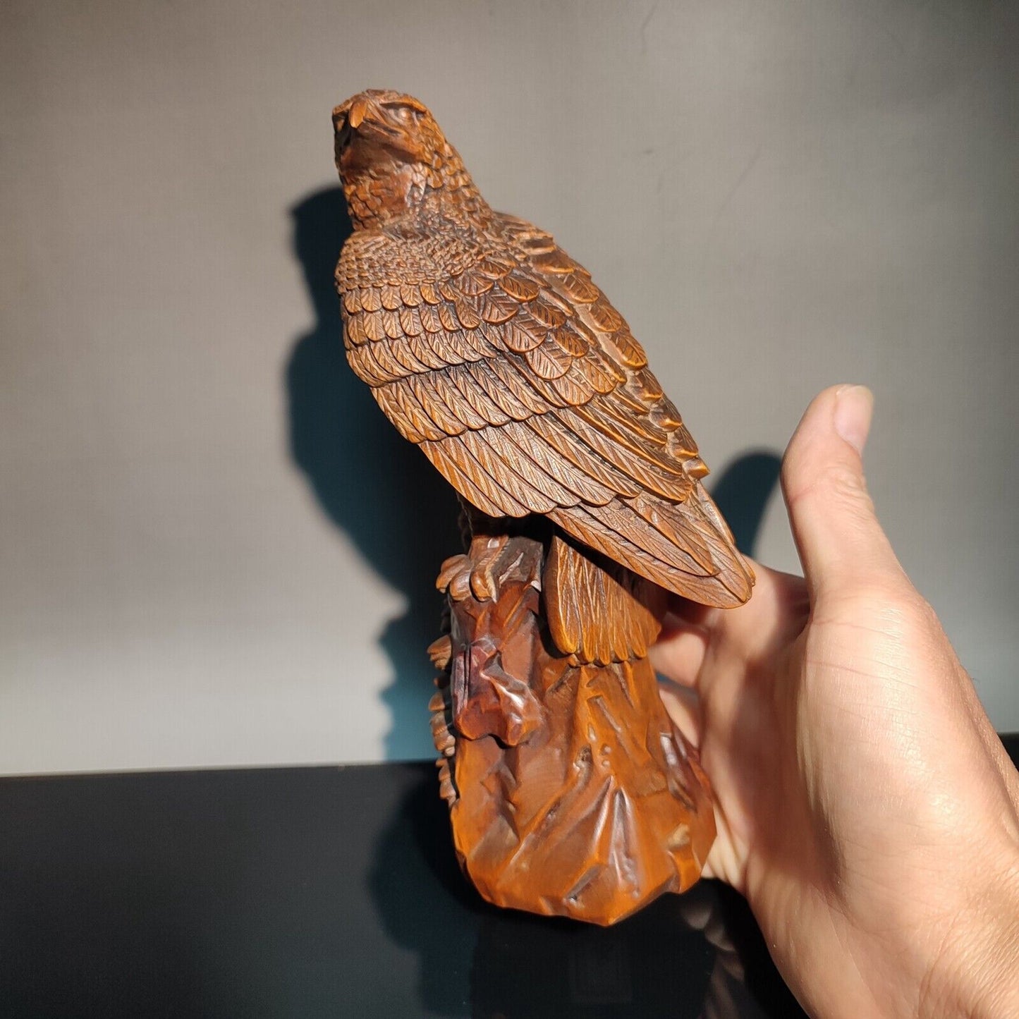 fierce hawk statue eagle bird Animal figurines sculpture chinese wood carving
