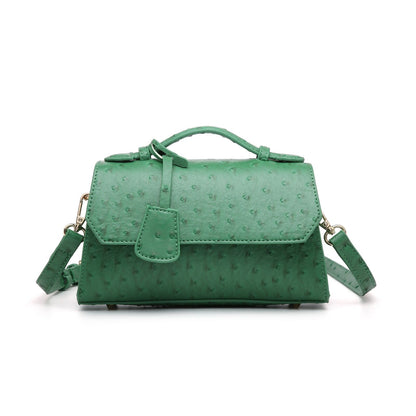 Customized Ostrich Leather Bag Shoulder Bag Pink Crossbody Purse Polyester Pouch