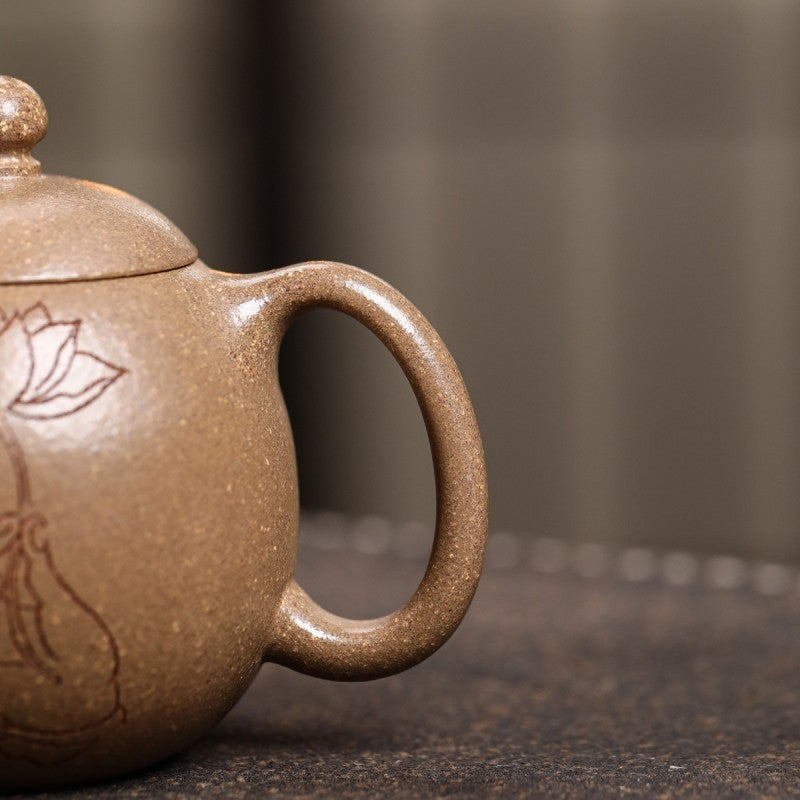 Dragon Egg Shape Yixing Zisha Teapot Masterfully Handcrafted Original Duan Clay