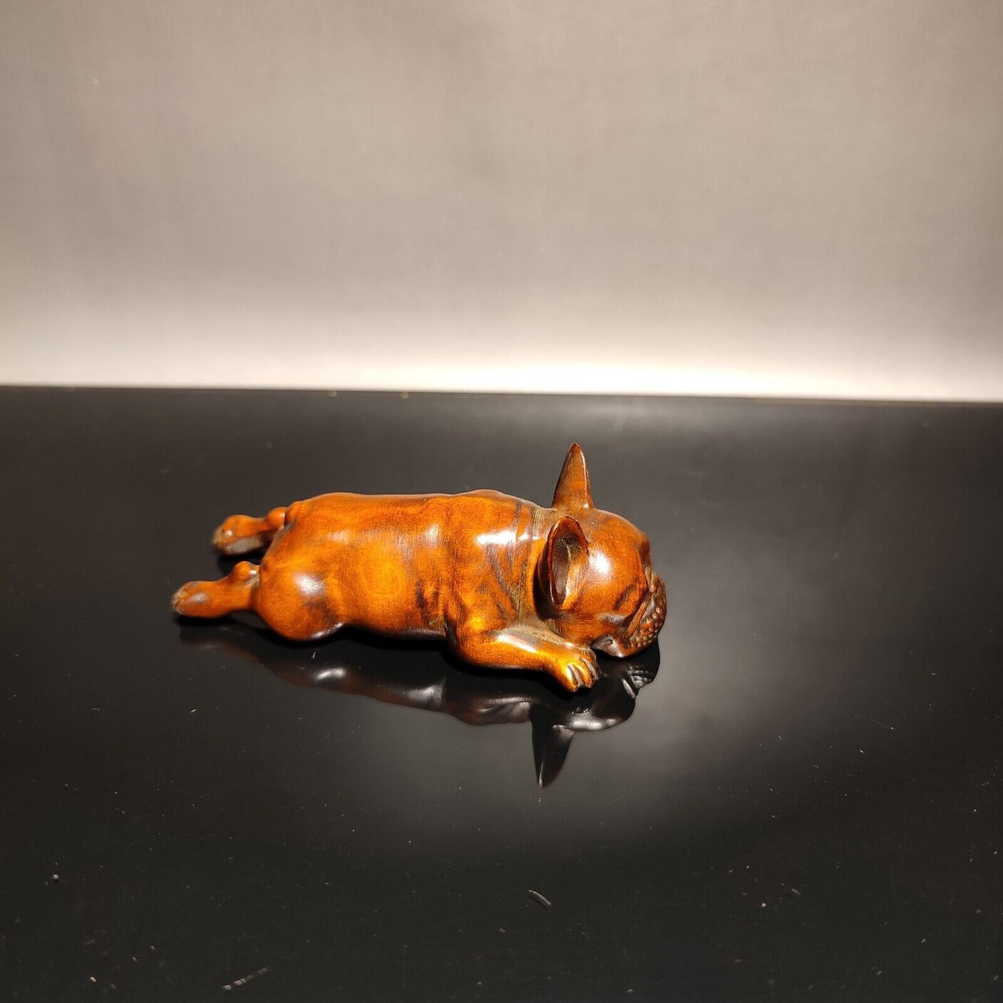 vintage wood carved wooden sculptures statue gift mini To be naughty mangy dogs