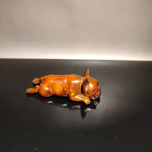 vintage wood carved wooden sculptures statue gift mini To be naughty mangy dogs