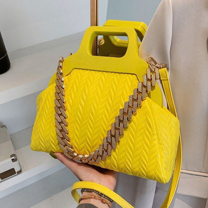 Clip Shell Bag Chain Crossbody Fold Totes Evening Clutch Handbag Shoulder Purse