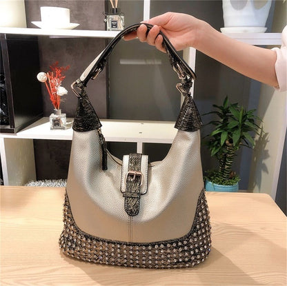 Rhinestone Shoulder Handbags Large Bag Design Diamond Studded Shoulder Purse 1PC
