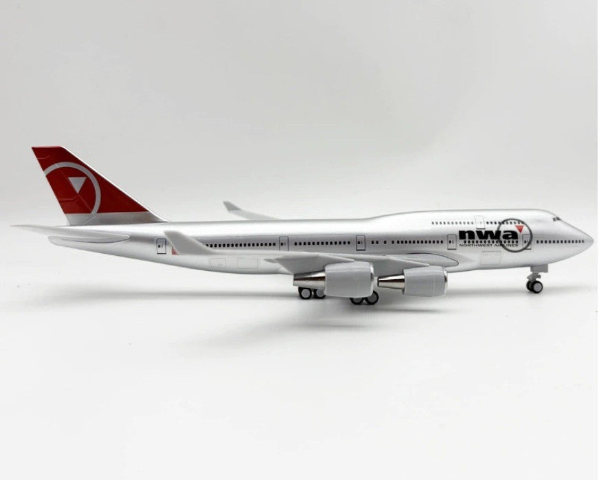 30CM NWA NORTHWEST AIRLINES BOEING 747-400 Airplane Landing Gear Resin Model
