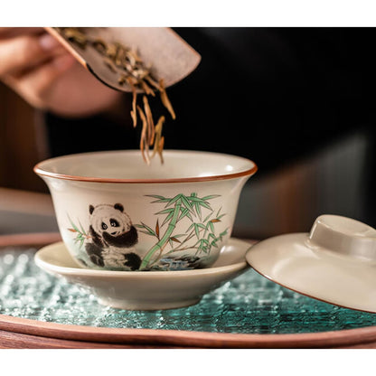 Ruyao Ceramics Chinese Gaiwan Teacup 120ml 4oz Cute Kungfu Tea Set