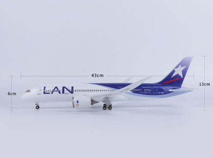 1:130 43CM LAN BOEING 787 Passenger Airplane Landing Gear Resin Aircraft Model