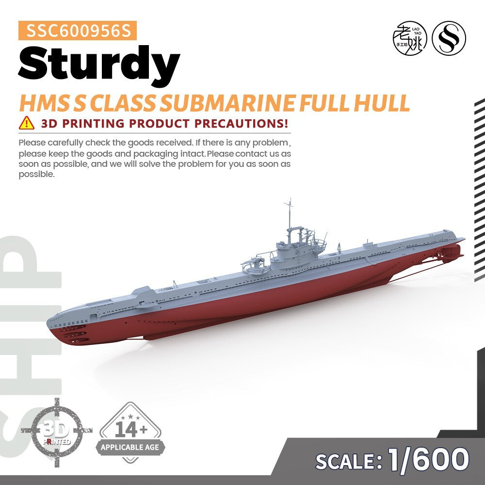 SSC600956S 1/600 Military Model Kit HMS S Class Submarine Sturdy Full Hull