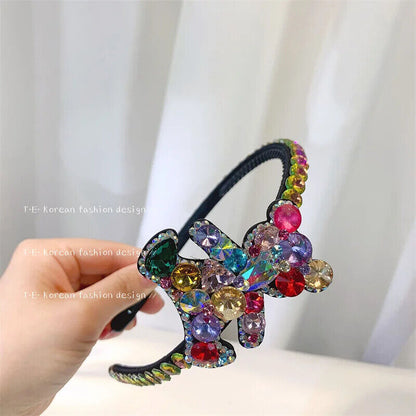 Women Headband Vintage Baroque Flower Big Diamond Luxury Fashion Party Hairbands