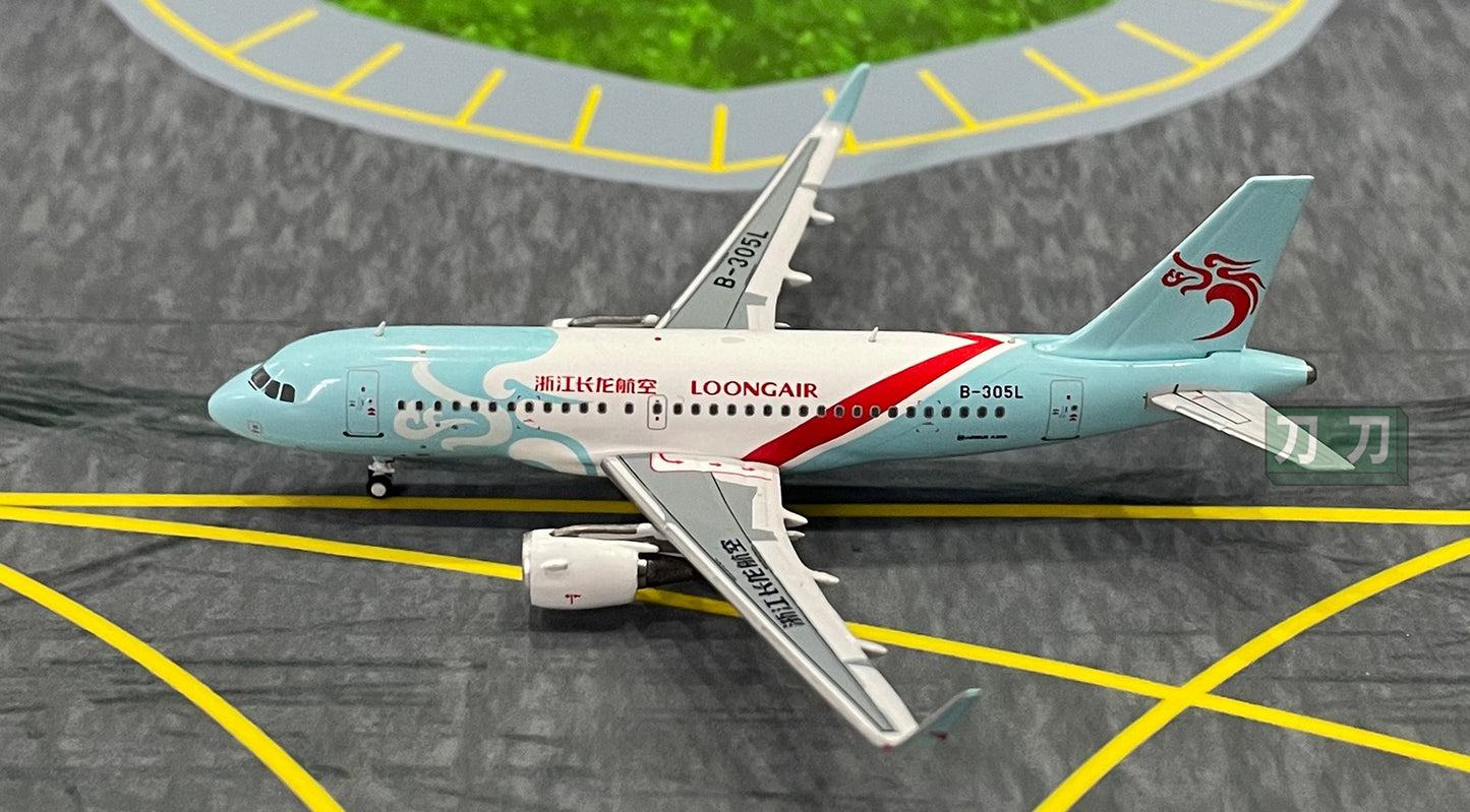 1:400 PandaModel LOONGAIR A319 B-305L Passenger Airplane Diecast Model