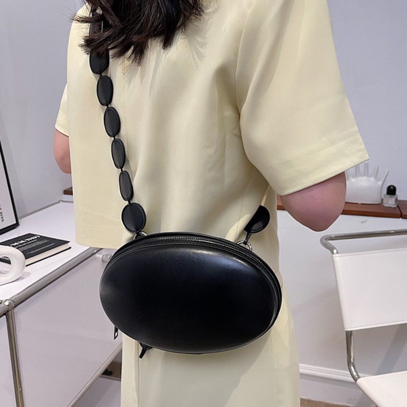 Oval Crossbody Bag Mini Shoulder Purse Leather Messenger Chest Bags Handbag 1 PC