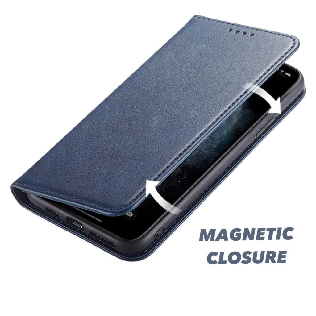 For iPhone 17E 16 15 14 13 12 Plus Pro Max Air Leather Magnetic Flip Wallet Case