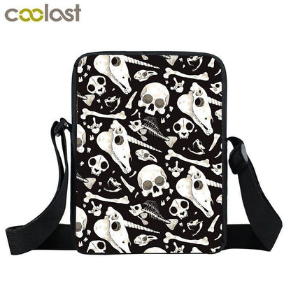 Witch Black Cat Messenger Bag Clutch Canvas Crossbody Shoulder Bags Travel Small