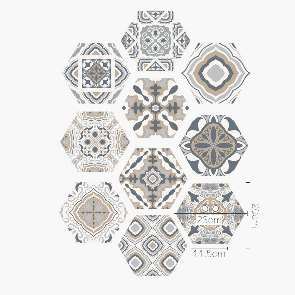 Floor Wall Stickers Tile Anti-Slip Self-Adhesive Waterproof Bathroom Kitchen PVC