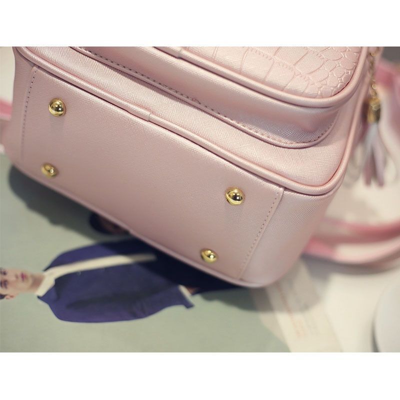 Backpack Synthetic Leather Schoolbag Preppy Style Small Backpacks School Travel